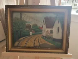 Buy Oil Painting, Antique From Denmark, Signed, 50x39, Village Of Håuser, North Sea, 1938, Schøn • 41.97£