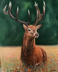 Buy Beautiful Stag Original Oil Painting . • 90£
