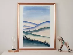 Buy Misty Mountains | Original Painted | Watercolour Painting | Landscape | Signed • 25£