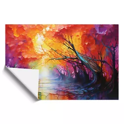 Buy Rainbow Forest Framed Wall Art Poster Canvas Print Picture Home Decor Painting • 19.95£
