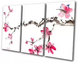 Buy Cherry Blossom Tree Pink Painting Floral TREBLE CANVAS WALL ART Picture Print • 34.99£