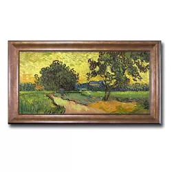 Buy Bronze Framed Landscape At Night By Van Gogh Canvas Giclee Artwork 12 In X 20 In • 74.41£
