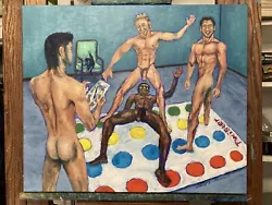 Buy Original Gay Male Interest Art Oil Painting Daniel W Green Twister Man Nude • 716.99£