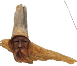 Buy 11x9  VTG Hand Carved Wood Spirit Old Man Face Tree Bark Log Sculpture Signed • 41.30£