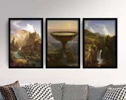 Buy Thomas Cole Paintings - Set Of 3 Art Prints - Goblet Landscape Poster Landscape • 199£
