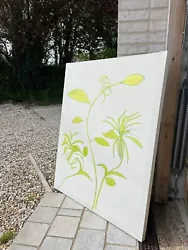 Buy Green Plant On White Canvas Large Painting • 20£