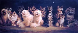 Buy Cat's Chorus Cat Christmas Carols Moon Art Painting 1889 By Louis Wain  Repro • 9.06£