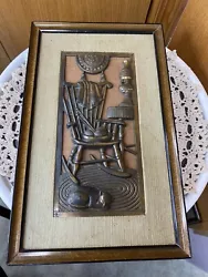 Buy Vintage Brass Bas Relief Wall Sculpture ~Rocking Chair ~ Made In Japan By Chase • 20.07£