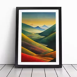 Buy Painted Mountain Landscape No.3 Wall Art Print Framed Canvas Picture Poster • 14.95£
