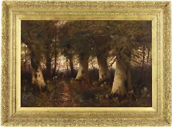 Buy Figures In A Forest Antique Oil Painting By Thomas W. Lascelles (fl.1885-1914) • 106£