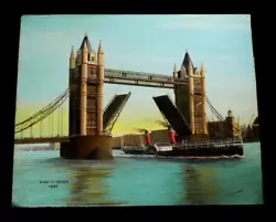 Buy MINIATURE Oil Painting Tower Bridge London Original By A W Garwood Circa 1948 • 450£