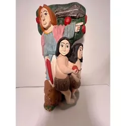 Buy Original Polish FolkArt Carving Adam And Eve Expelled From The Garden Religious • 944.05£
