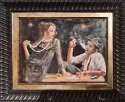 Buy Original Mario Mendoza Oil Canvas Vintage Gangster Classic Cigar Painting Art • 1,450£