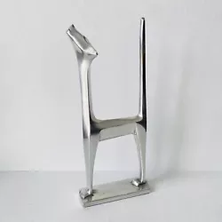 Buy 13.5  1976 Modernist Aluminum Cat Sculpture Statue Signed Chris Petersen Siamese • 238.99£
