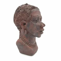 Buy Vintage And Incredible African Tribesman Sculpture Made In Red Clay • 75£