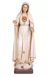 Buy Immaculate Heart Of Mary Statue Wood Carving Handmade IN Italy • 11,107.52£