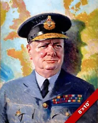 Buy Winston Churchill Raf Uniform Painting British War History Art Real Canvas Print • 14.33£