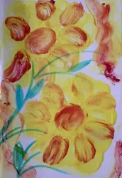 Buy Aceo Original Painted  ! ACEO Flowers 💐 Abstract Bipolar Brut • 1.22£
