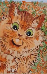 Buy Louis Wain (1860-1939) Cat Portrait Original Watercolour Style Of Painting • 199.99£