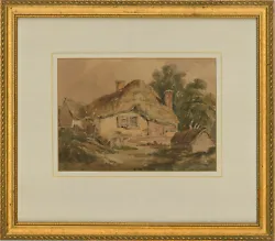 Buy David Cox Snr. OWS (1783-1859) - Watercolour, Thatched Cottage • 404£
