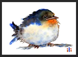 Buy ACEO Watercolor Print Cute Baby Swallow Chick Bird Fine Art Painting By Ili • 3.50£