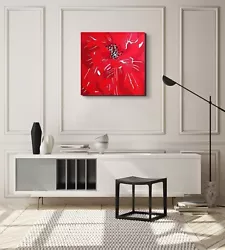 Buy Original Large Abstract Flower Acrylic Painting On Stretched Canvas 3d Red • 400£