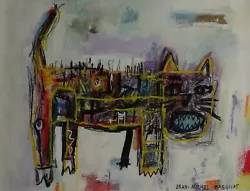 Buy Fine Unique Painting, Signed Jean Michel Basquiat, W COA • 361.11£