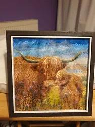 Buy Black Framed Highland Cow And Calf Painting • 12.99£