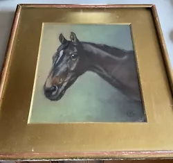 Buy Pastel Picture On Board: By CHE: ‘Black Horse’: C38x36cm: Gilt Effect Mount & Fm • 14.99£