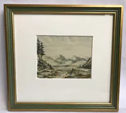 Buy Antique Watercolour Painting Country Scene Signed Rei 45 Landscape Mount Framed • 99.99£
