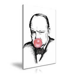 Buy Winston Churchill Funky Icon Canvas Wall Art Picture Print 50x76cm • 30.99£