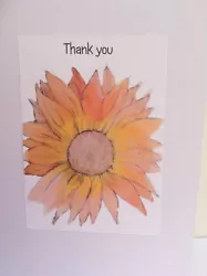 Buy Thank You  Sunflower Card Printed From Original Painting. • 2.60£