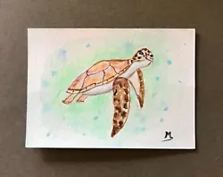 Buy Sea Turtle Original Painting Turtle Watercolor Art  Water Animal ACEO Sea Animal • 13.78£