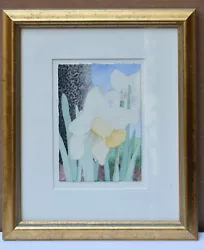 Buy Listed Artist Thaw Malin, Original Signed Watercolor  On Paper 'Daffodil  Framed • 157.50£