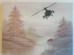 Buy Helicopter Banksy Style Art On A Landscape Canvas  • 14.99£