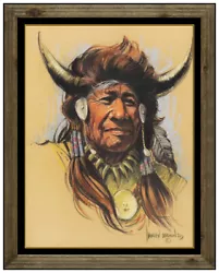 Buy Harley Brown Original Pastel Painting Native American Portrait Signed Framed Art • 4,166.39£