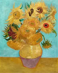 Buy Van Gogh Vase With Twelve Sunflowers Painting Premium Paper Print Poster Gift UK • 5.99£