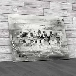 Buy Vibrant Abstract City Paintings Captivating And Black White Canvas Print Large • 21.95£