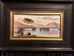 Buy Antique Oil On Porcelain Painting Of Scottish Landscape Victorian Ebonised Frame • 75£
