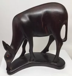 Buy Dark Wood Deer Antelope Drinking Water Hand Carved African Art Wooden(8) • 28.97£