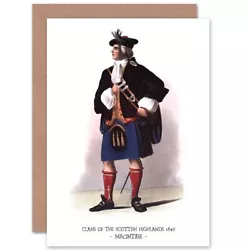 Buy Painting Book Clans Scottish 1845 Macintire Macintyre Blank Greeting Card • 4.42£