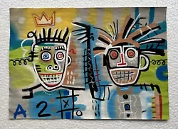 Buy JEAN-MICHEL BASQUIAT Painting On Paper Signed And Stamped 8.3 X 11.7 In • 121.86£