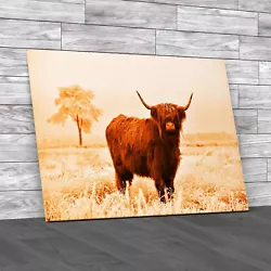Buy Captivating Highland Cow In Winter A Majestic Orange Canvas Print Large Picture • 21.95£