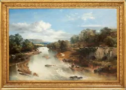 Buy Huge 19th Century Fishing The Four Arches Bingley Yorkshire By JOSEPH BENTLEY • 5,500£