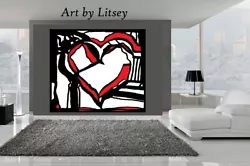 Buy Big Heart Painting By International Artist Brent Litsey London, Paris, Miami • 5,118.71£