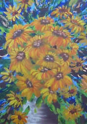 Buy Sunflowers : Original Painting, Large, Impasto, Texture, Colour, Vivid, Bright, • 160£