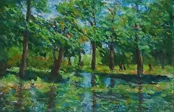 Buy Original  Acrylic Painting ~green Landscape By The River ~ • 16.59£