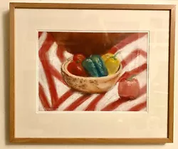 Buy Framed Still Life Pastel  - Bowl Of Peppers Signed • 14.49£