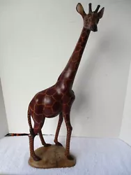 Buy Vintage Handmade Wood Carving ~ 20  Zoo Animal Giraffe ~spotted Detailed • 41.34£