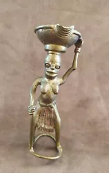 Buy Vintage African Tribal Bronze Statue Sculpture Bamileke Tribe?Akan Ashanti? • 42.92£